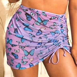 2 piece bikini bottom & coverup 2X, purple